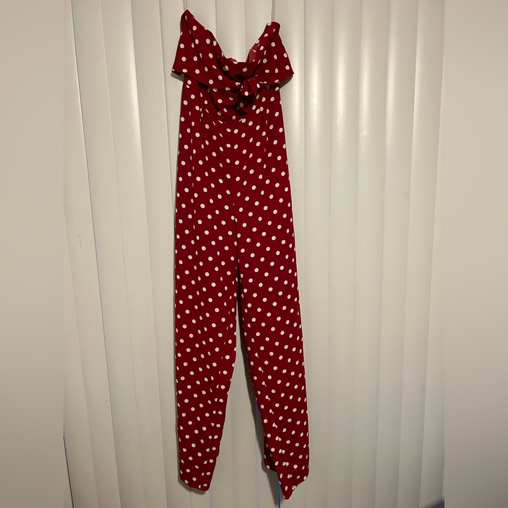 Nasty Gal Red Polka Dot Jumpsuit
